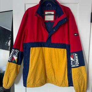 Tommy Hilfiger Men's Red, Yellow, and Blue Windbreaker